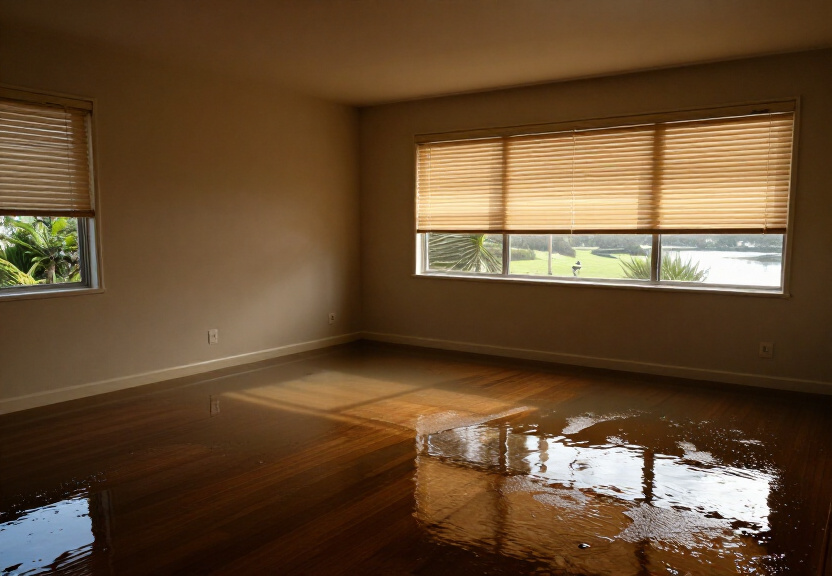 Damp subfloor in a Holsworthy garage with standing water